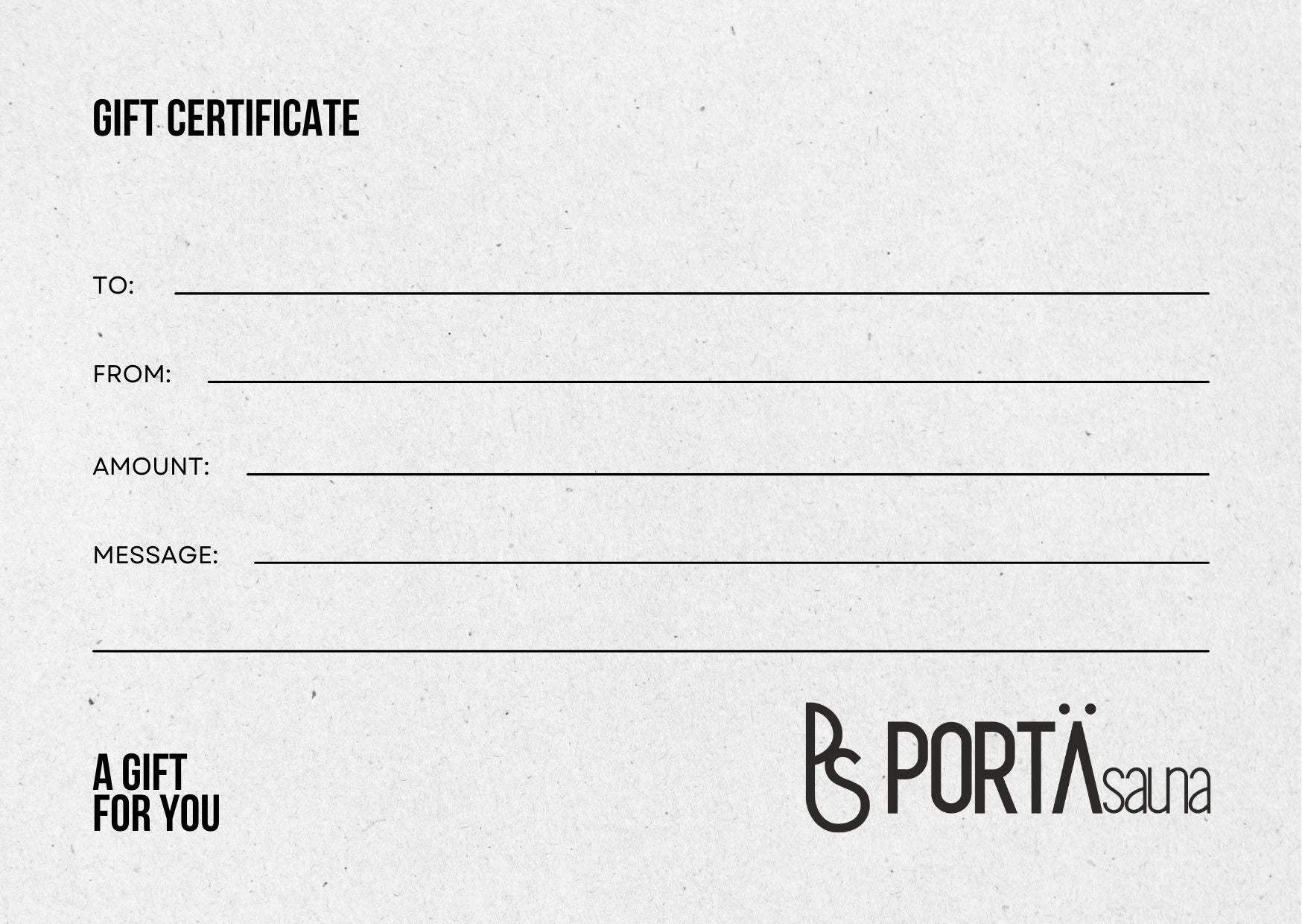 PortaSauna | The Portable Sauna - Gift Card - PortaSauna | The Portable Sauna