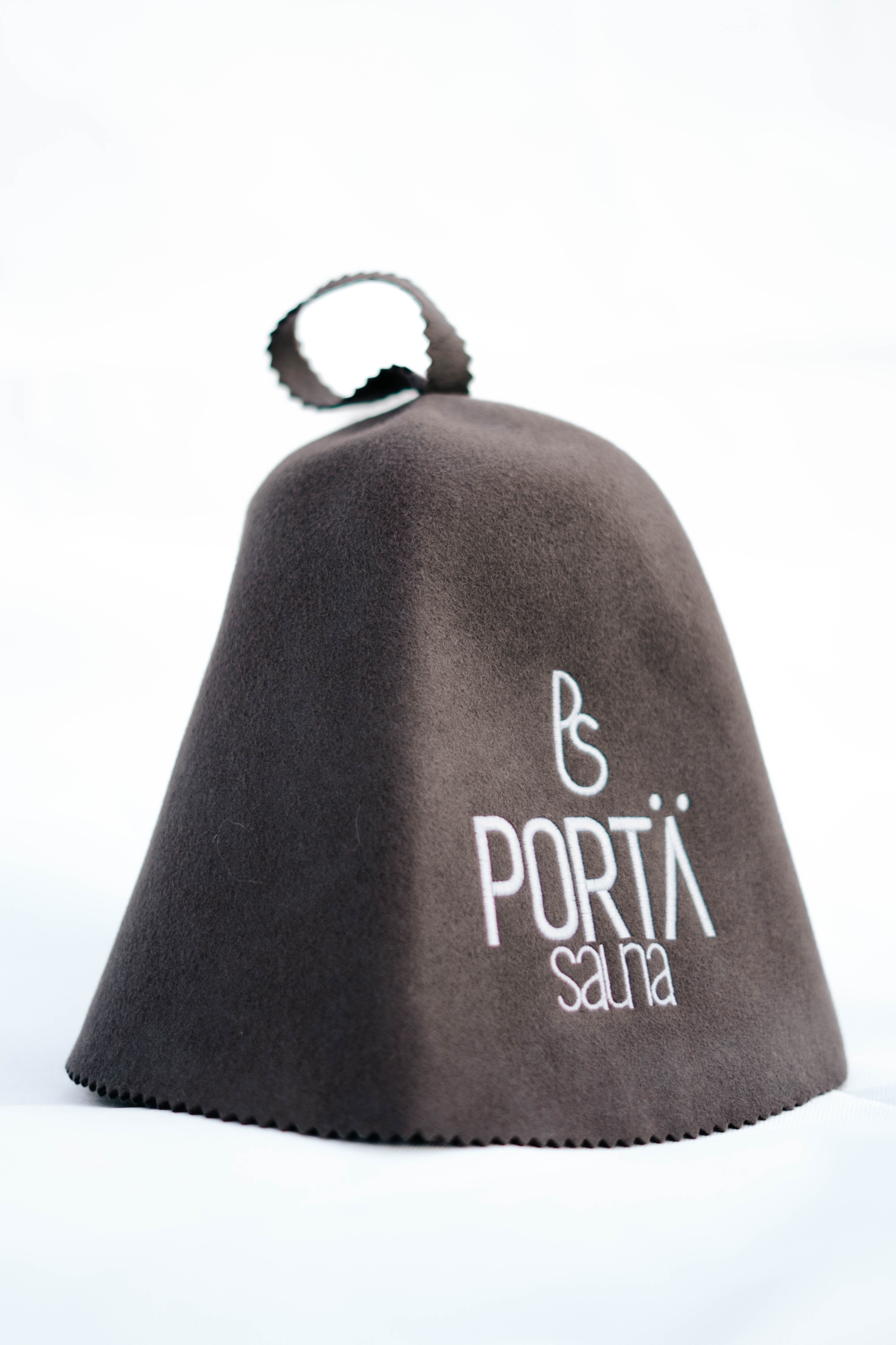 100% Merino Wool Moulded Sauna Hat with Cotton Storage Bag